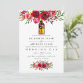Invitation de mariage florale à l'aquarelle (Debout devant)
