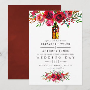 Invitation de mariage florale à l'aquarelle