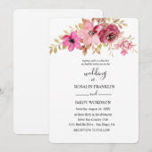 Invitation de mariage florale à l'aquarelle (Devant / Derrière)
