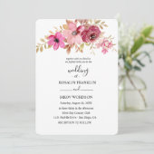 Invitation de mariage florale à l'aquarelle (Debout devant)