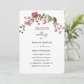 Invitation de mariage florale à l'aquarelle (Debout devant)
