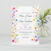 Invitation de mariage florale à l'aquarelle élégan (Debout devant)