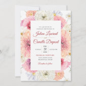 Invitation de mariage florale à l'aquarelle élégan (Devant)