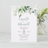Invitation de mariage florale à l'aquarelle élégan (Debout devant)
