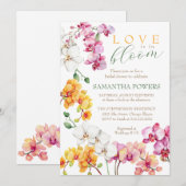 Invitation de mariage florale à l'orchidée (Devant / Derrière)
