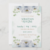 Invitation de mariage florale aquarelle (Dos)