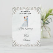 Invitation de mariage florale aquarelle (Debout devant)