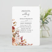 Invitation de mariage florale aquarelle (Debout devant)