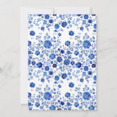 Invitation de mariage florale aquarelle bleue (Dos)