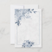Invitation de mariage florale aquarelle bleue budg (Devant)
