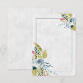 Invitation de mariage florale aquarelle bleue vier (Devant / Derrière)