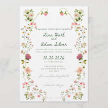 Invitation de mariage florale aquarelle modèle 