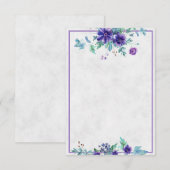 Invitation de mariage florale aquarelle violet bud (Devant / Derrière)