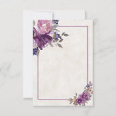 Invitation de mariage florale aquarelle violet bud (Devant)