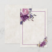Invitation de mariage florale aquarelle violet bud (Devant / Derrière)