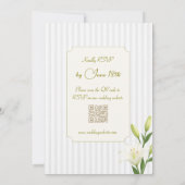 Invitation de mariage florale au lys rayé simple (Dos)