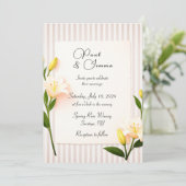 Invitation de mariage florale au lys rayé simple (Debout devant)