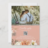 Invitation de mariage florale au QR code avec pêch (Dos)