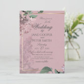 Invitation de mariage florale aux lilas (Debout devant)