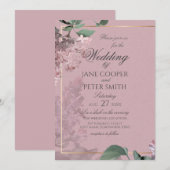 Invitation de mariage florale aux lilas (Devant / Derrière)