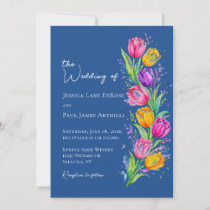 Invitation de mariage florale aux tulipes aquarell