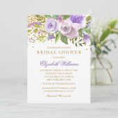 Invitation de mariage florale avec éclat doré pour (Debout devant)