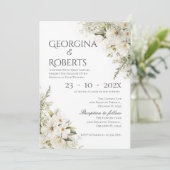 Invitation de mariage florale blanche (Debout devant)