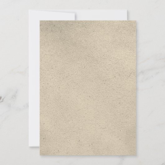 Invitation de mariage florale blanche moderne doré (Dos)