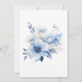 Invitation de mariage florale bleue (Dos)