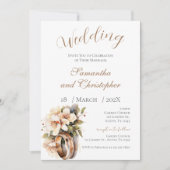 Invitation de mariage florale bleue (Devant)