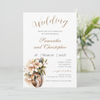 Invitation de mariage florale bleue