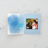 Invitation de mariage florale bleue élégante (Intérieur)