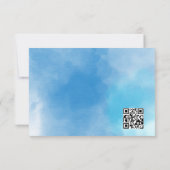 Invitation de mariage florale bleue élégante (Dos)