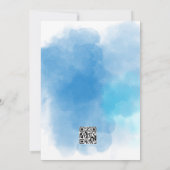 Invitation de mariage florale bleue élégante (Dos)