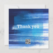 Invitation de mariage florale bleue élégante (Dos)