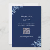 Invitation de mariage florale bleue et blanche (Dos)