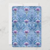 Invitation de mariage florale bleue romantique (Dos)
