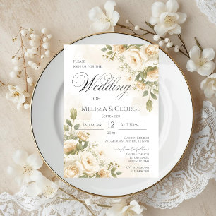Invitation de mariage florale bohème
