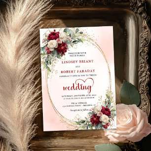 Invitation de mariage florale bohème sophistiquée 