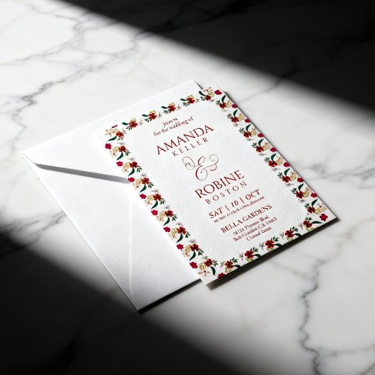 Invitation de mariage florale Boho