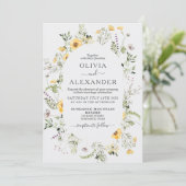 Invitation de mariage florale boho à fleurs sauvag (Debout devant)