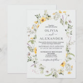 Invitation de mariage florale boho à fleurs sauvag (Devant / Derrière)