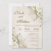 Invitation de mariage florale boho élégante (Devant)