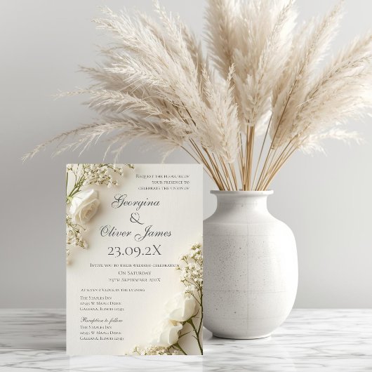Invitation de mariage florale boho élégante