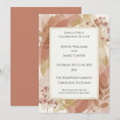 Invitation de mariage florale boho terracotta (Devant / Derrière)