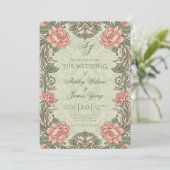 Invitation de mariage florale botanique élégante v (Debout devant)