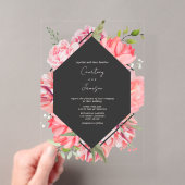 Invitation de mariage florale botanique géométriqu (In situ (ordinateur de poche))