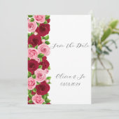 Invitation de mariage florale botanique rose (Debout devant)