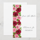 Invitation de mariage florale botanique rose (Devant / Derrière)