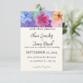Invitation de mariage florale colorée  (Debout devant)